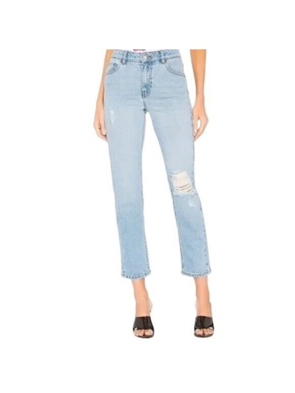 Dr. Denim Edie Slim Fit Distressed Light Blue Jeans